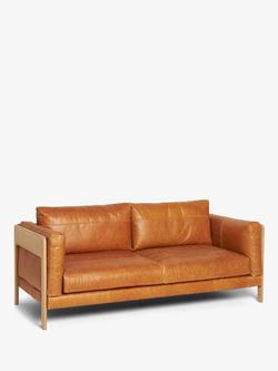 John Lewis Nest Medium 2 Seater Leather Sofa, Light Leg, Butterscotch Leather, Butterscotch Leather
