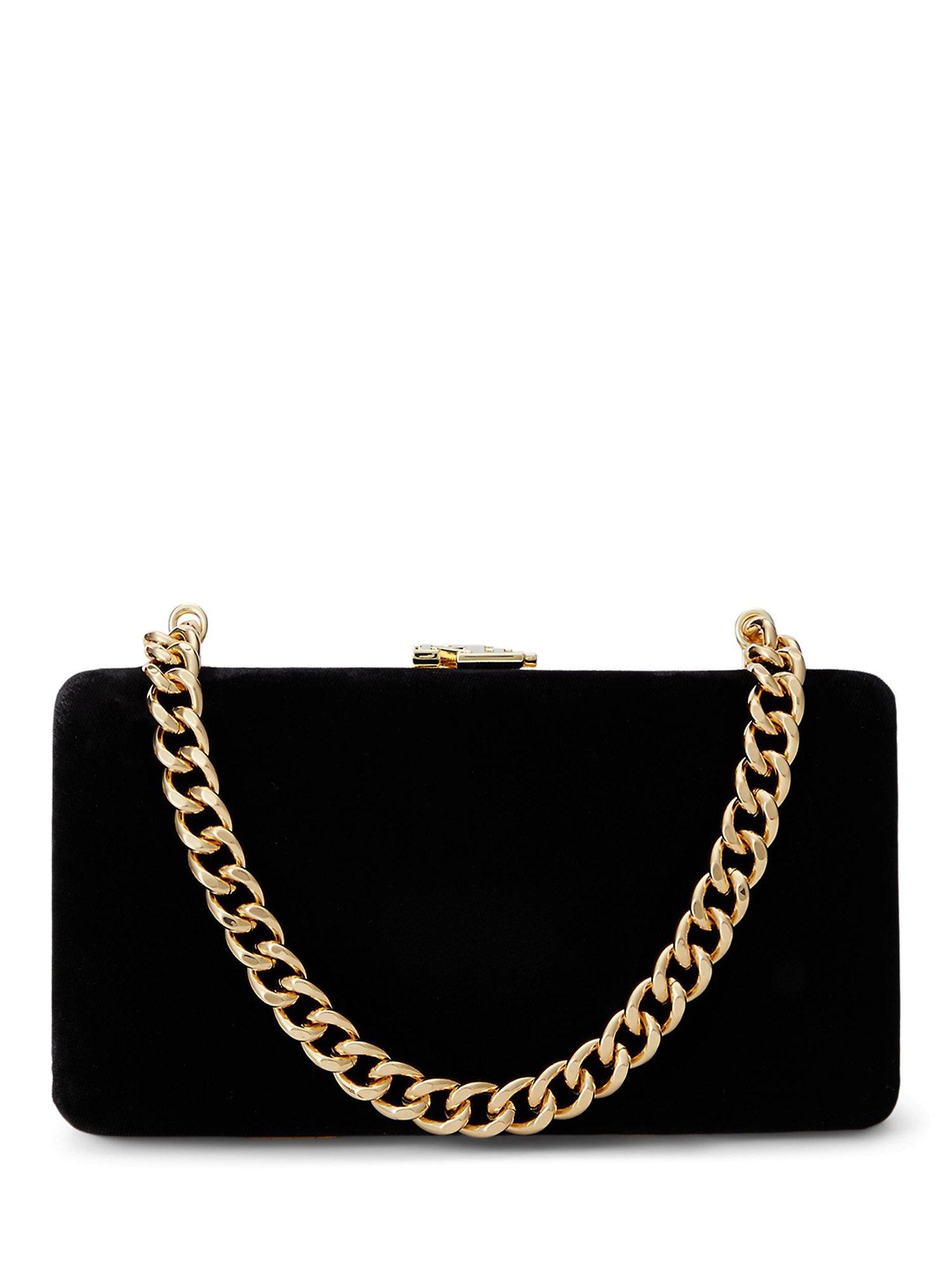 Lauren Ralph Lauren Franki Velvet Frame Clutch Bag, Black