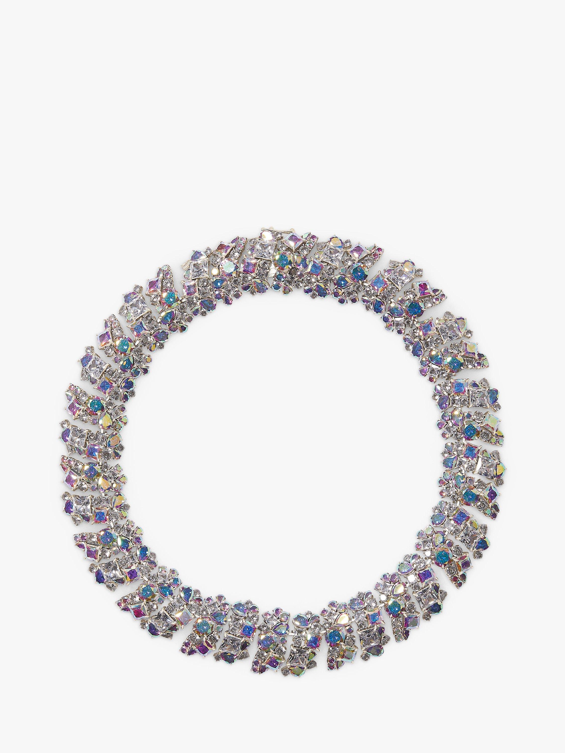 kate spade new york Beaming Bright Cubic Zirconia Statement Collar Necklace, Clear/Silver