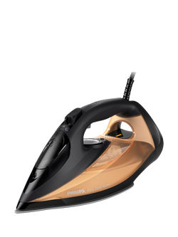 Philips 7000 Series DST7040/80 HV SteamGlide Elite Steam Iron, Black/Gold, Black