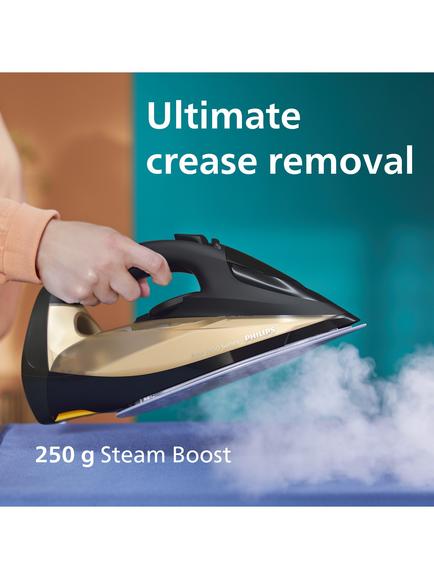 Philips 7000 Series DST7040/80 HV SteamGlide Elite Steam Iron, Black/Gold - view 2, Black