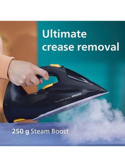 Philips 7000 Series DST7060/20 HV SteamGlide Elite Steam Iron, Blue/Yellow - view 2, Blue