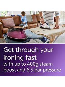 Philips PerfectCare GC7842/46 Compact SteamGlide Steam Generator Iron, Rose - view 2, Rose Red