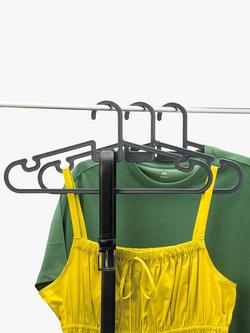 ReBorn Recycled Plastic Clothes Hangers, Pack of 5, Grey - view 2, Grey