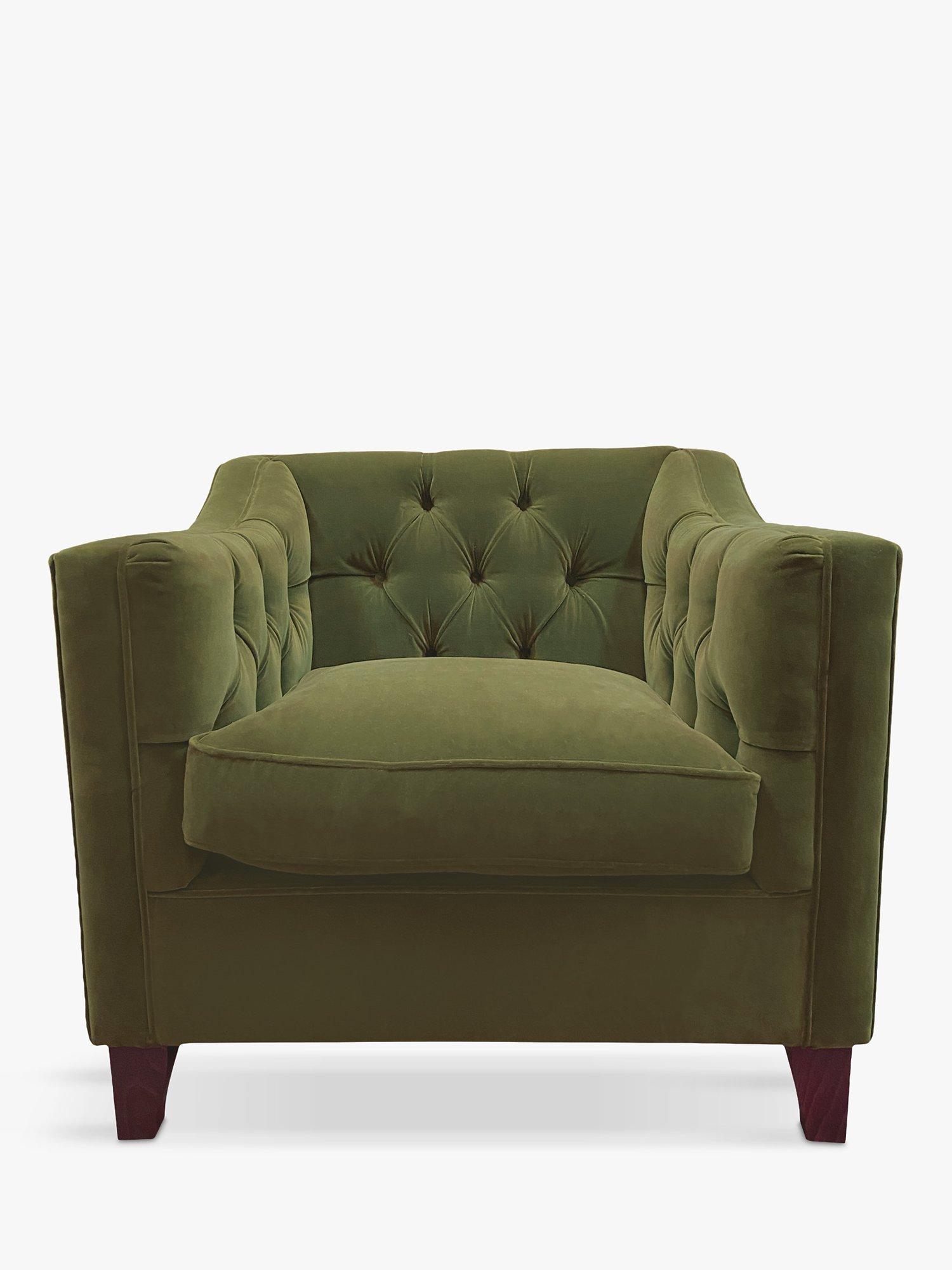 Canterbury Range, Tetrad Canterbury Velvet Armchair, Dark Leg, Mouse Velvet