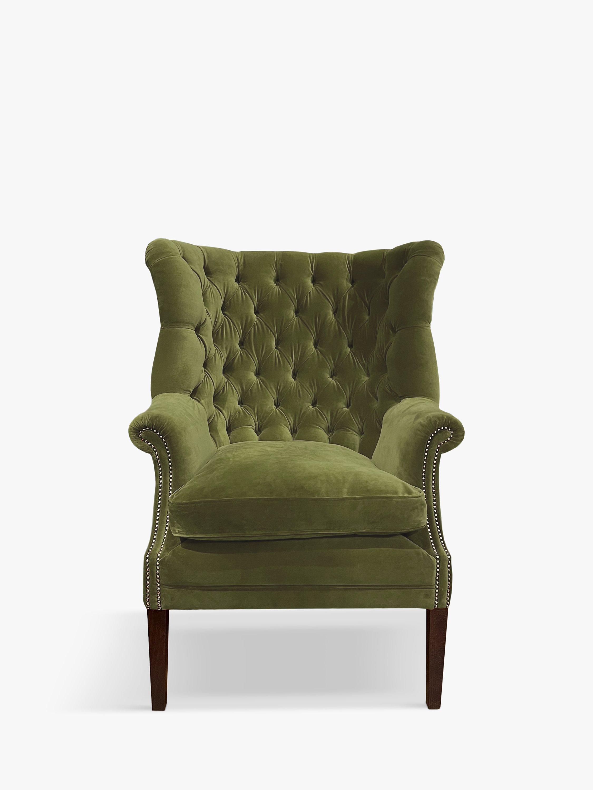 Garrick Range, Tetrad Garrick Velvet Armchair, Dark Leg, Mouse Velvet
