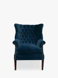 Tetrad Garrick Velvet Armchair, Dark Leg, Royal Blue Velvet