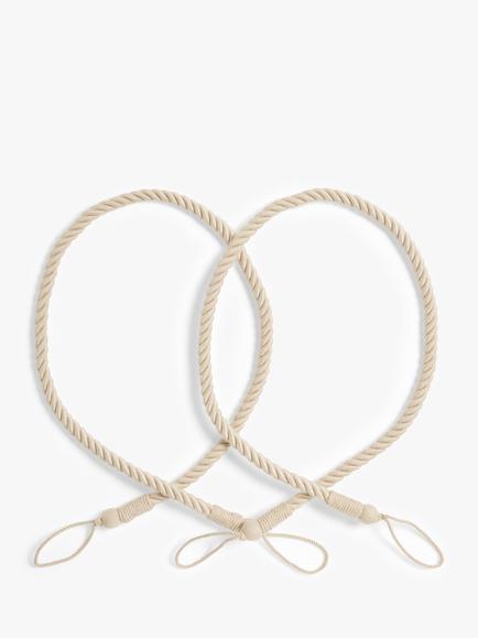John Lewis Small Rope Tieback, Pack of 2, Champagne