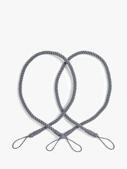 John Lewis Small Rope Tieback, Pack of 2, Mid Grey