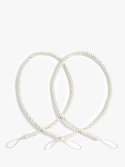 John Lewis Small Rope Tieback, Pack of 2, Ivory