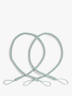 John Lewis Small Rope Tieback, Pack of 2, Duck Egg