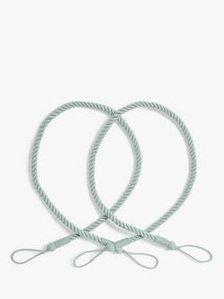 John Lewis Small Rope Tieback, Pack of 2, Duck Egg