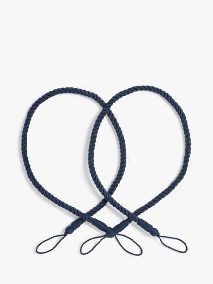 John Lewis Small Rope Tieback, Pack of 2, Navy