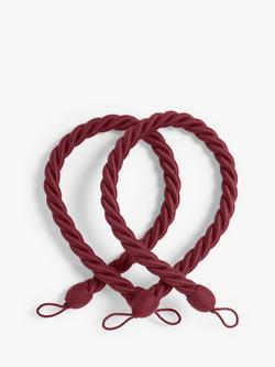John Lewis Large Rope Tieback, Pack of 2, Burgundy