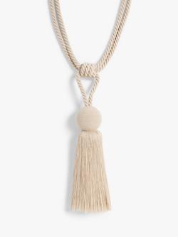 John Lewis Tassel Rope Orb Tieback, Pack of 2, Champagne