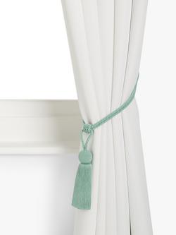 John Lewis Tassel Rope Orb Tieback, Pack of 2 - view 2, Duck Egg