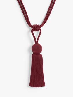 John Lewis Tassel Rope Orb Tieback, Pack of 2, Burgundy