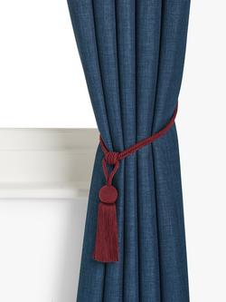 John Lewis Tassel Rope Orb Tieback, Pack of 2 - view 2, Burgundy