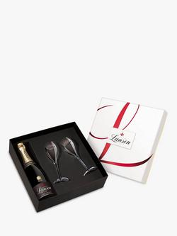 Lanson Le Black Label Champagne with 2 Flutes Gift Pack, 75cl, Multi