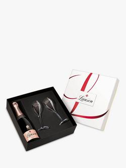 Lanson Le Rose Champagne with 2 Flutes Gift Pack, 75cl, Multi