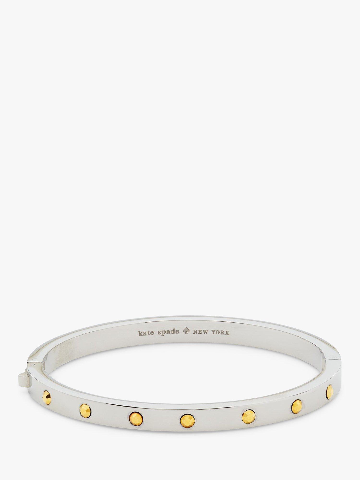 kate spade new york Crystal Clasp Bangle, Silver/Gold