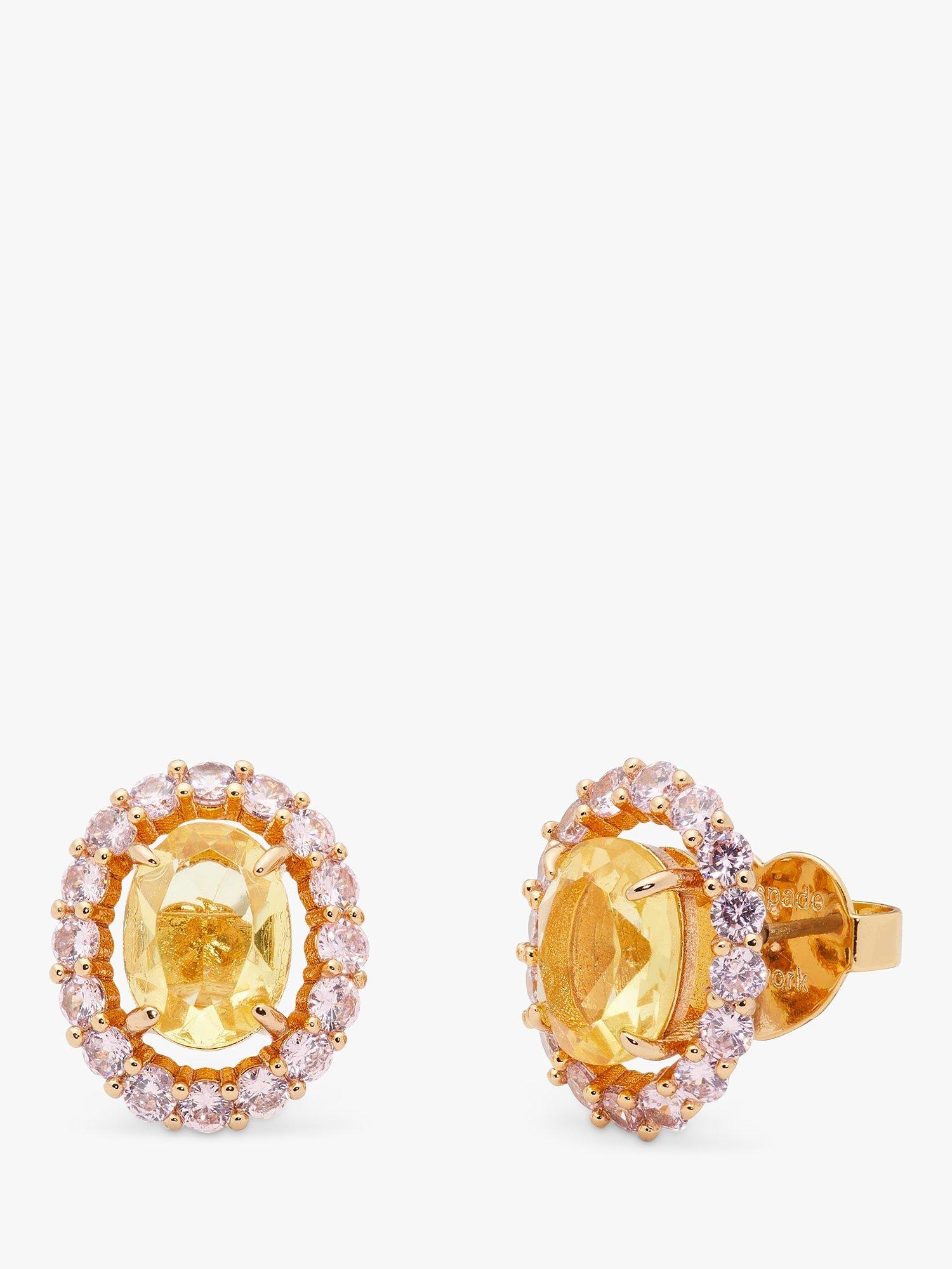 kate spade new york Cubic Zirconia Oval Stud Earrings Gold Yellow