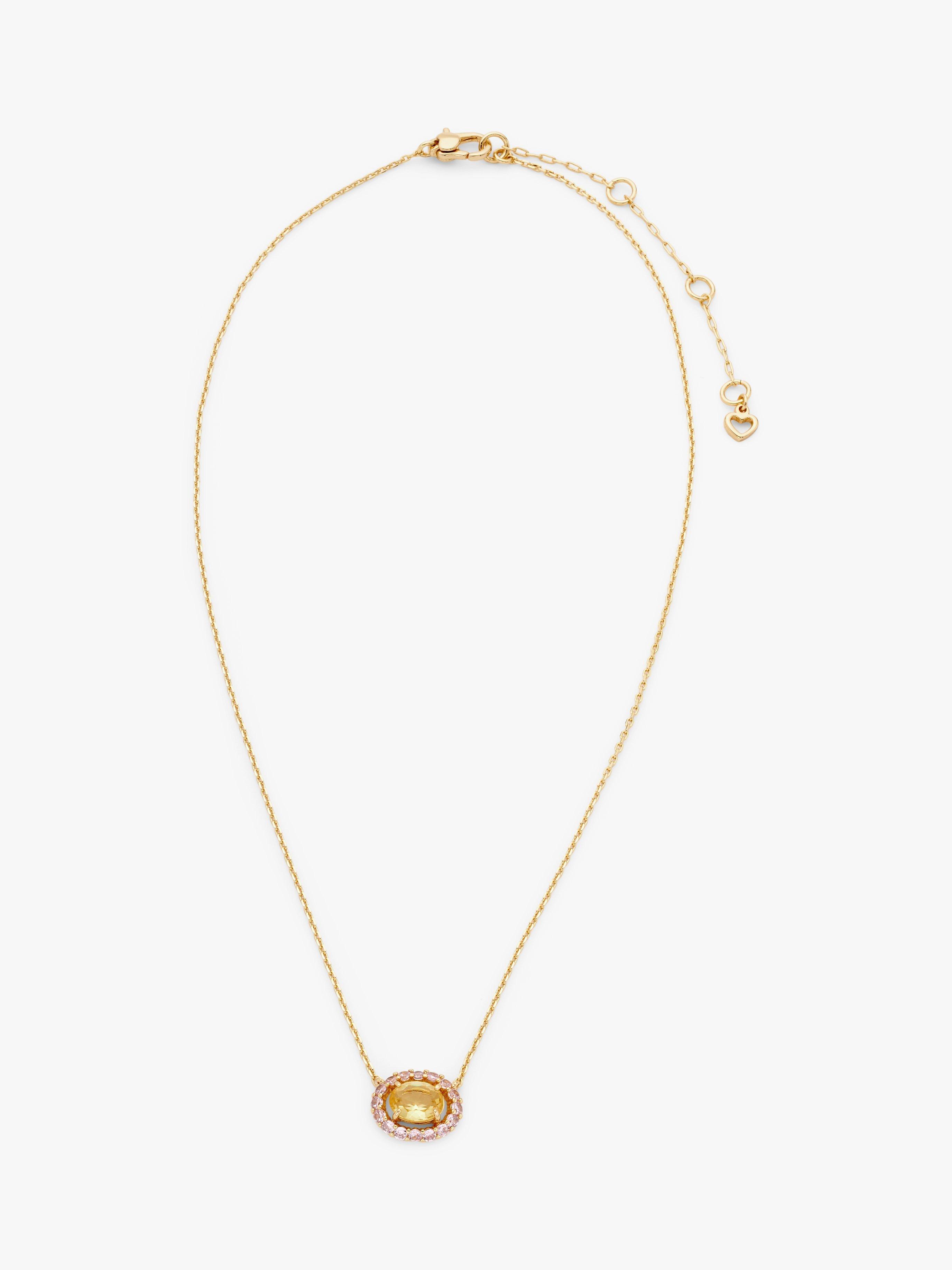 kate spade new york Cubic Zirconia Pendant Necklace, Yellow/Gold