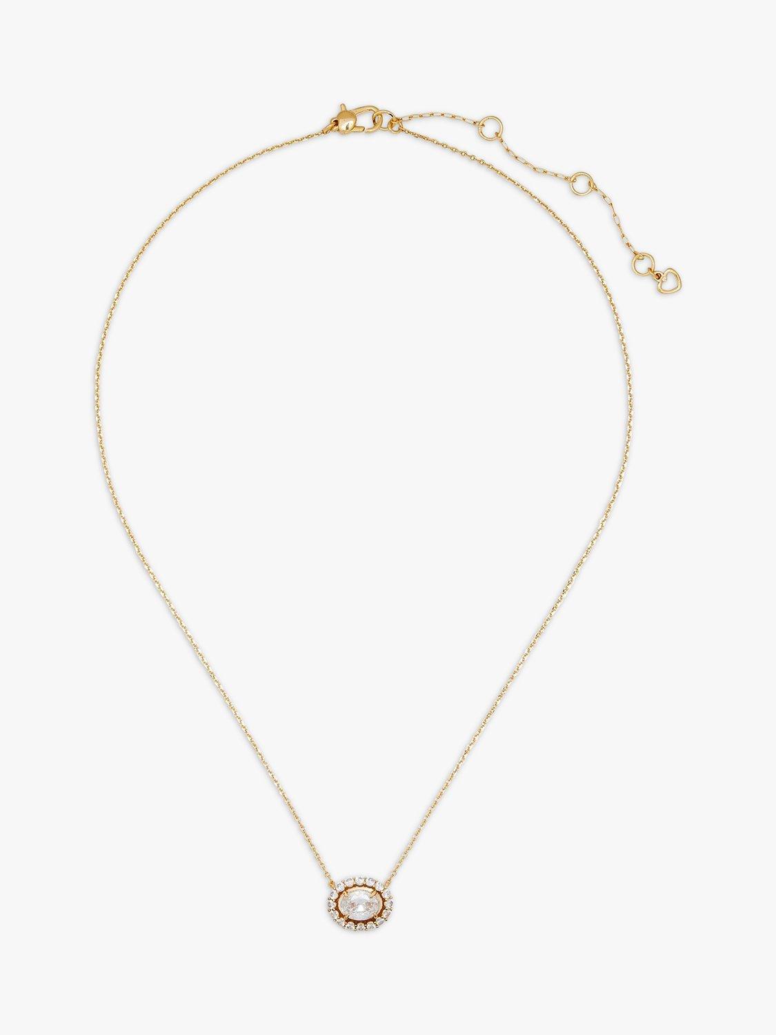 kate spade new york Cubic Zirconia Pendant Necklace, Clear/Gold