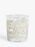John Lewis Mila Floral Print Glass Tumbler, 380ml, Clear/White