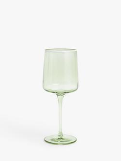 John Lewis White Rim Wine Glass, 350ml, Green/White, Green/White