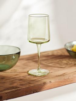 John Lewis White Rim Wine Glass, 350ml, Green/White - view 2, Green/White