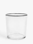 John Lewis Rim Glass Tumbler, 380ml, Black/Clear