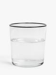 John Lewis Rim Glass Tumbler, 380ml, Black/Clear