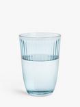 John Lewis Ribbed Glass Highball, 400ml, Blue