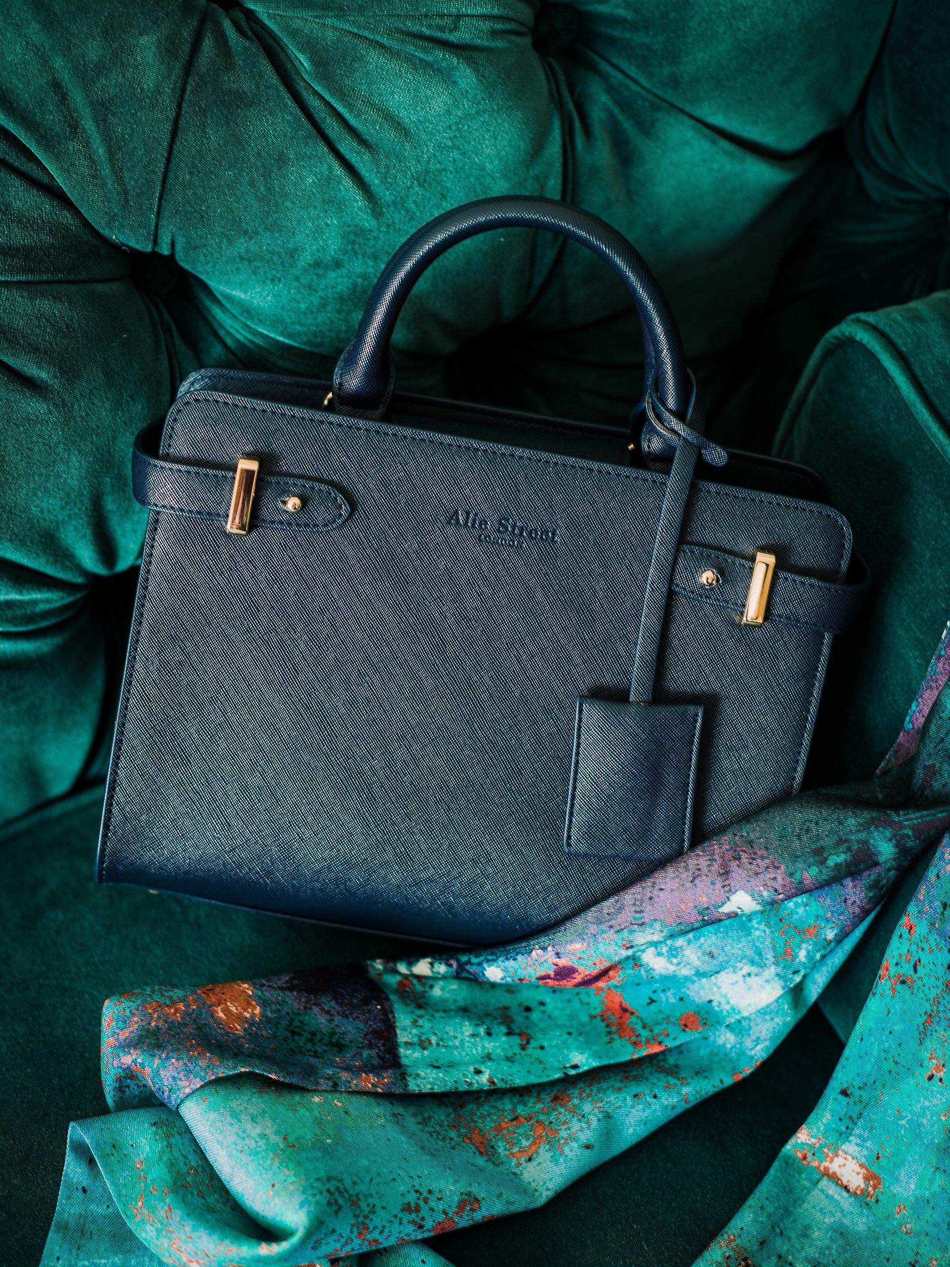 Product image 4 of 9, which shows Alie Street Derby Handbag, Navy Blue