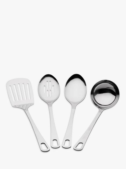 John Lewis Stainless Steel Kitchen Utensils, Set of 4, Silver