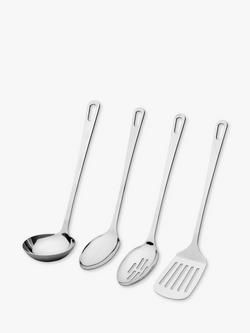 John Lewis Stainless Steel Kitchen Utensils, Set of 4 - view 2, Silver