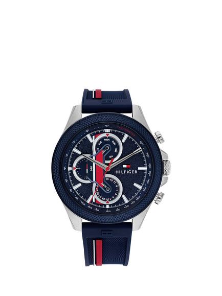 Tommy Hilfiger 1792083 Men's Chronograph Silicone Strap Watch, Navy, Navy