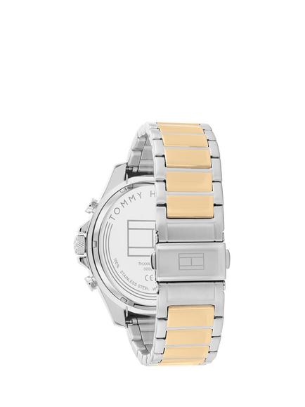 Tommy Hilfiger Men's Chronograph Bracelet Strap Watch - view 2, Silver/Green