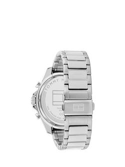 Tommy Hilfiger Men's Chronograph Bracelet Strap Watch - view 2, Silver/Blue
