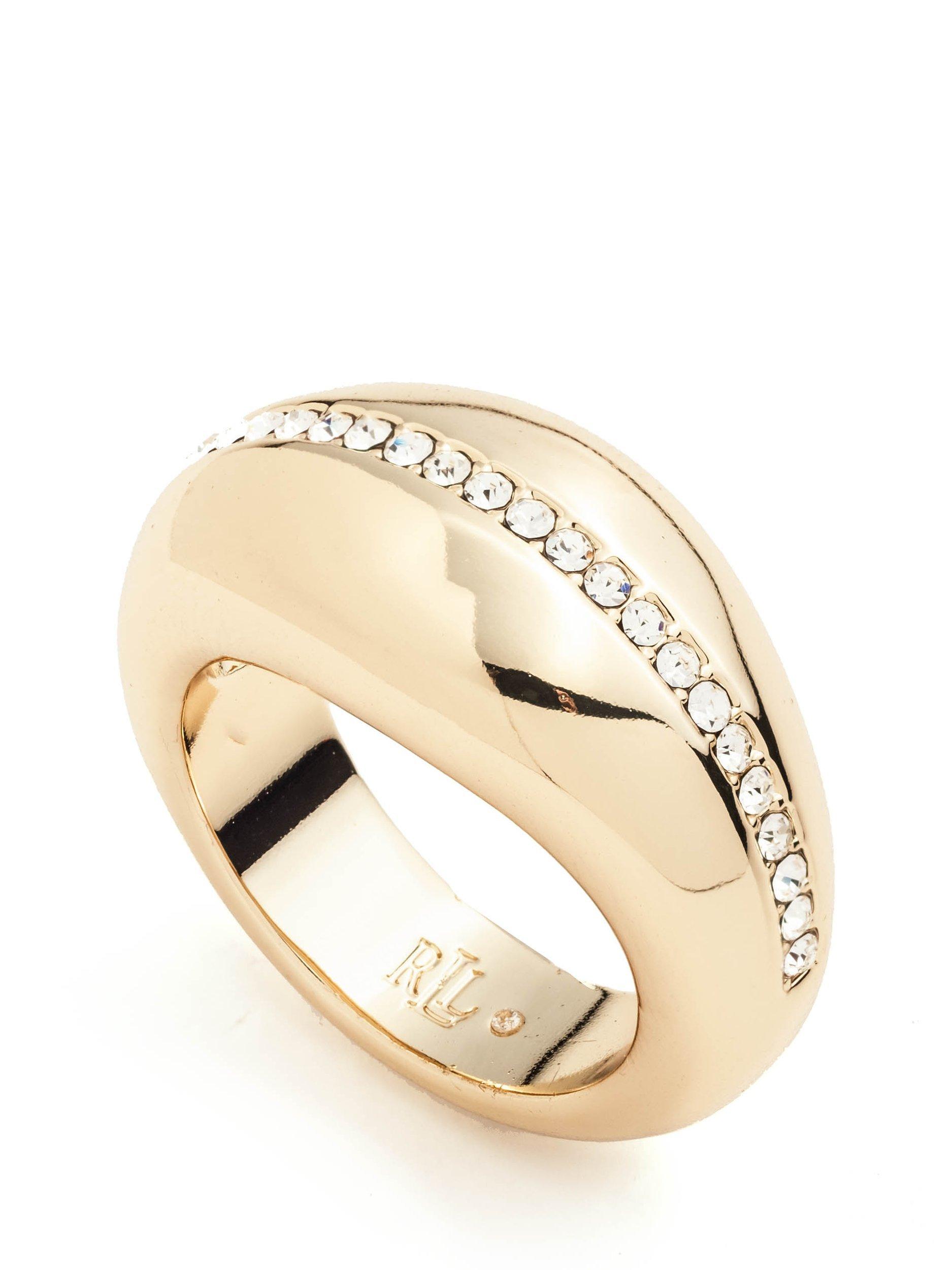 Lauren Ralph Lauren Glass Crystal Cocktail Ring, Gold