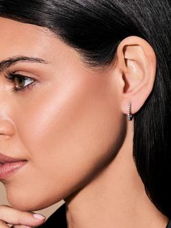 Lauren Ralph Lauren Sterling Silver Cubic Zirconia Huggie Hoop Earrings, Silver - view 2, Silver