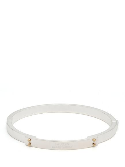 Lauren Ralph Lauren Sterling Silver Stud Bangle, Silver/Gold, Silver/Gold