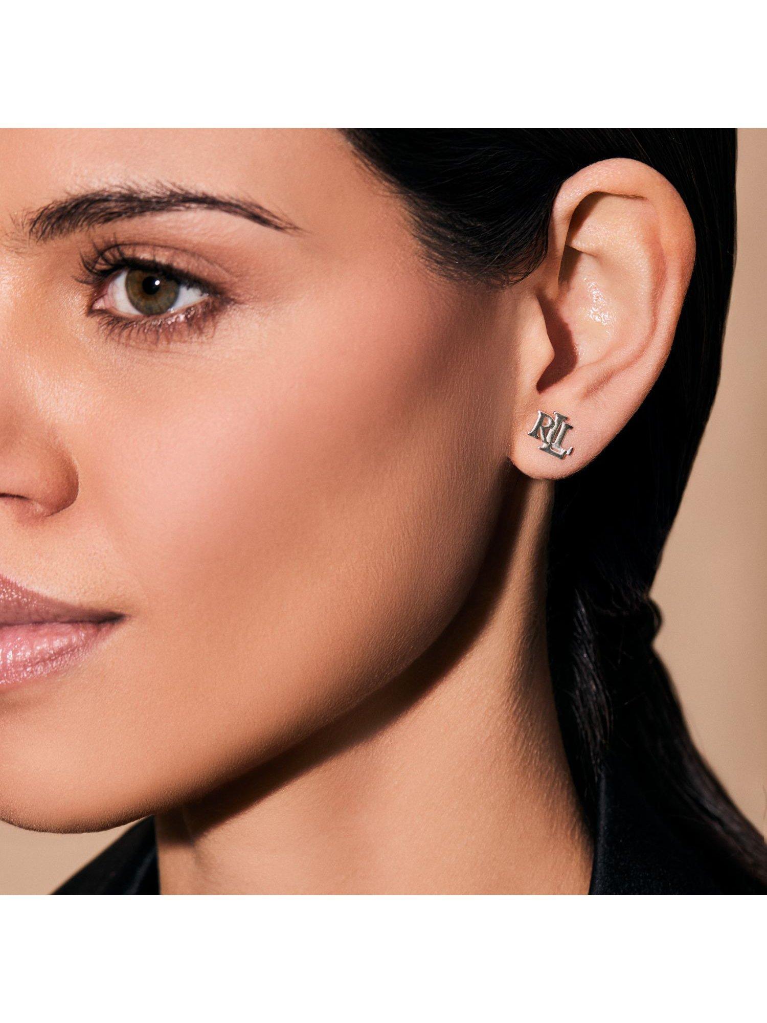 NEW★Ralph Lauren★ロゴイヤリング Lauren Ralph Lauren Imitation Pearl w/Gold Tone Logo Stud