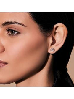 Lauren Ralph Lauren Sterling Silver Monogram Stud Earrings, Silver - view 2, Silver