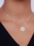 Lauren Ralph Lauren Sterling Silver Round Logo Pendant Necklace, Silver/Gold