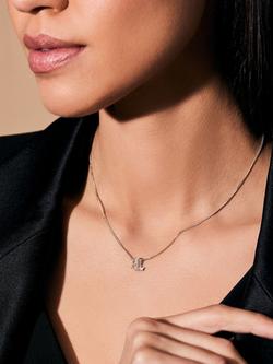 Lauren Ralph Lauren Sterling Silver Logo Initial Pendant Necklace, Silver - view 2, Silver