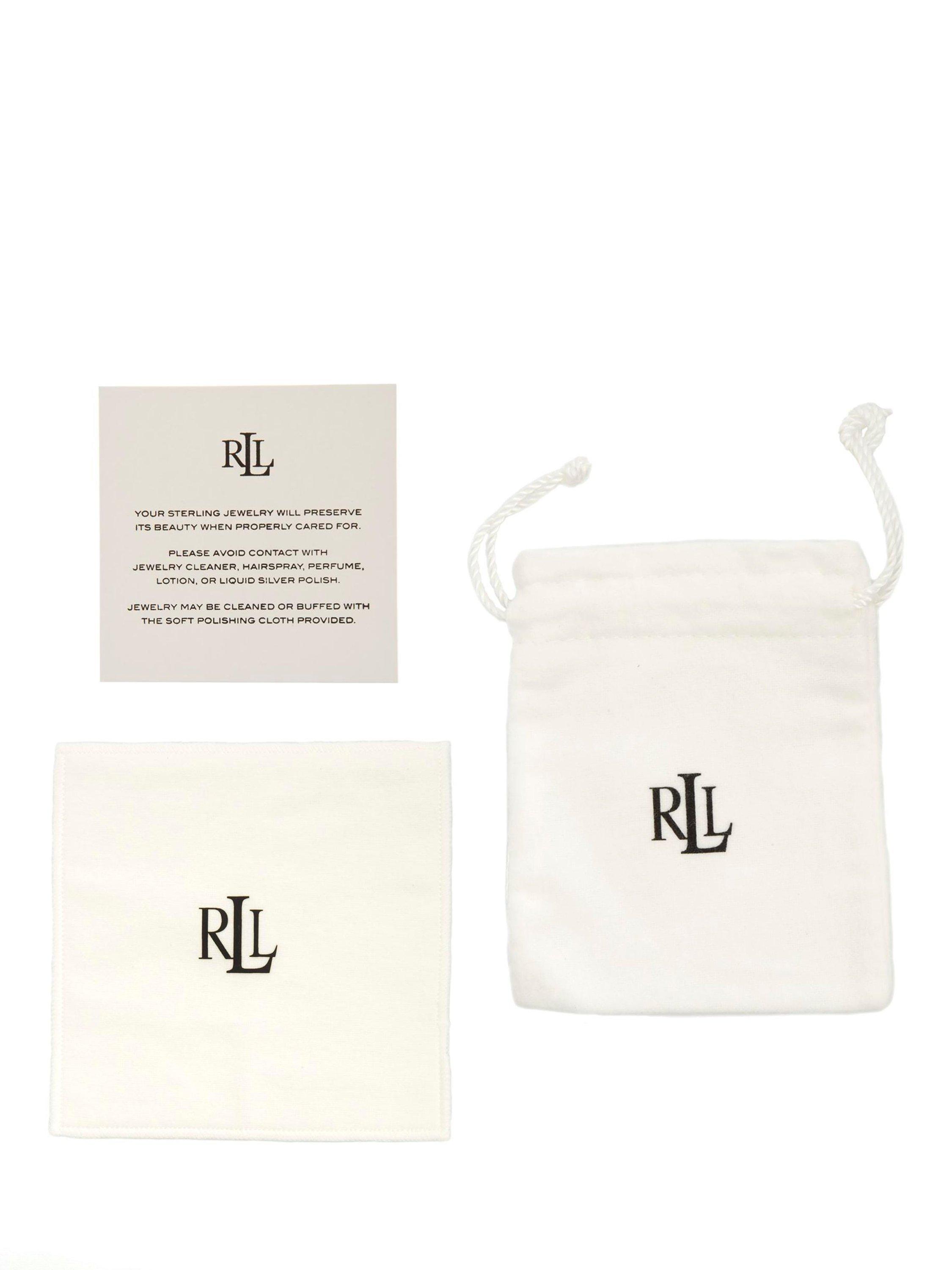 Product image 3 of 3, which shows Lauren Ralph Lauren Sterling Silver Logo Initial Pendant Necklace, Silver