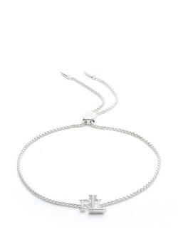 Lauren Ralph Lauren Sterling Silver Logo Toggle Chain Bracelet, Silver, Silver