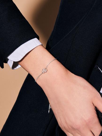 Lauren Ralph Lauren Sterling Silver Logo Toggle Chain Bracelet, Silver - view 2, Silver